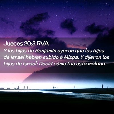 Picture 02 - Jueces 20:3 RVA - Y los hijos de Benjamín oyeron que los hijos de - Bible Verse Picture
