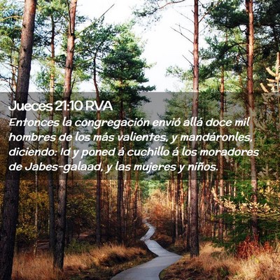 Picture 02 - Jueces 21:10 RVA - Entonces la congregación envió allá doce mil - Bible Verse Picture