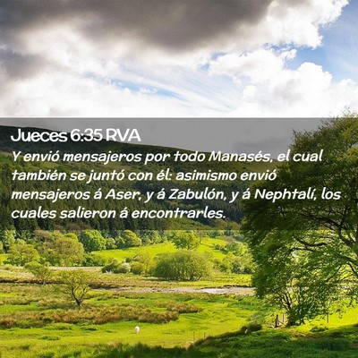 Picture 02 - Jueces 6:35 RVA - Y envió mensajeros por todo Manasés, el cual - Bible Verse Picture