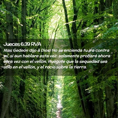 Picture 02 - Jueces 6:39 RVA - Mas Gedeón dijo á Dios: No se encienda tu ira - Bible Verse Picture