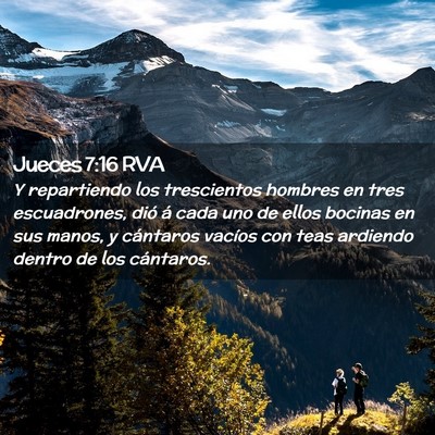 Picture 02 - Jueces 7:16 RVA - Y repartiendo los trescientos hombres en tres - Bible Verse Picture