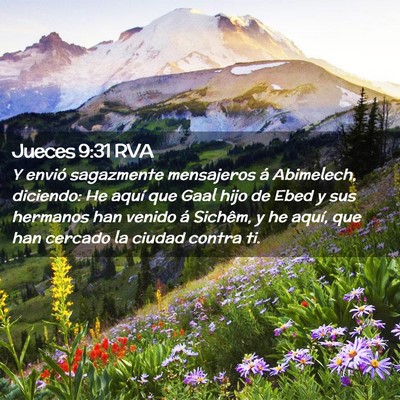 Picture 02 - Jueces 9:31 RVA - Y envió sagazmente mensajeros á Abimelech, - Bible Verse Picture
