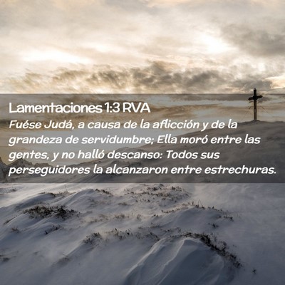 Picture 02 - Lamentaciones 1:3 RVA - Fuése Judá, a causa de la aflicción y de la - Bible Verse Picture