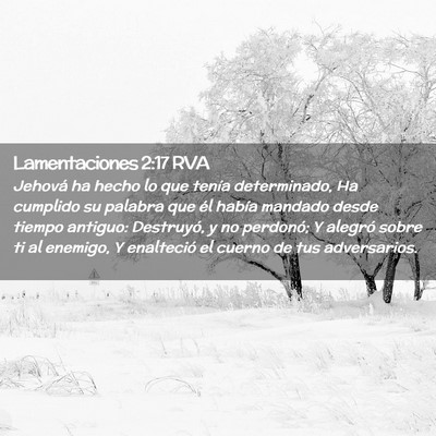 Picture 02 - Lamentaciones 2:17 RVA - Jehová ha hecho lo que tenía determinado, Ha - Bible Verse Picture