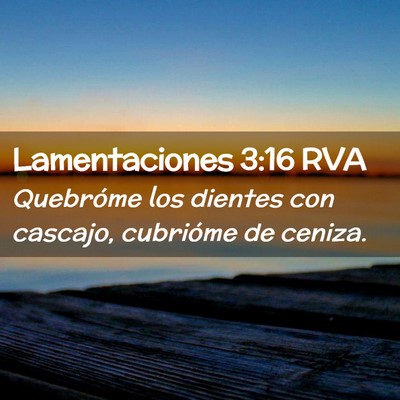 Picture 02 - Lamentaciones 3:16 RVA - Quebróme los dientes con cascajo, cubrióme de - Bible Verse Picture