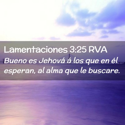 Picture 02 - Lamentaciones 3:25 RVA - Bueno es Jehová á los que en él esperan, al - Bible Verse Picture