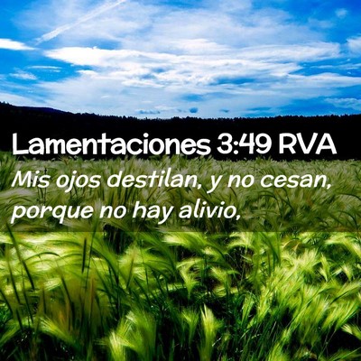 Picture 02 - Lamentaciones 3:49 RVA - Mis ojos destilan, y no cesan, porque no hay - Bible Verse Picture