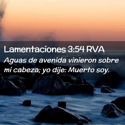 Picture 02 - Lamentaciones 3:54 RVA - Aguas de avenida vinieron sobre mi cabeza; yo - Bible Verse Picture