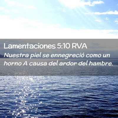 Picture 02 - Lamentaciones 5:10 RVA - Nuestra piel se ennegreció como un horno A causa - Bible Verse Picture