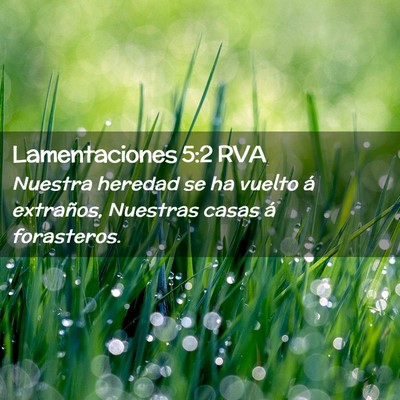 Picture 02 - Lamentaciones 5:2 RVA - Nuestra heredad se ha vuelto á extraños, - Bible Verse Picture