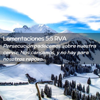 Picture 02 - Lamentaciones 5:5 RVA - Persecución padecemos sobre nuestra cerviz: Nos - Bible Verse Picture