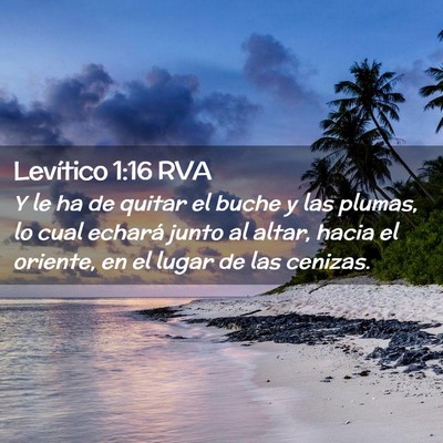 Picture 02 - Levítico 1:16 RVA - Y le ha de quitar el buche y las plumas, lo cual - Bible Verse Picture