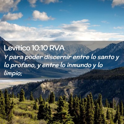 Picture 02 - Levítico 10:10 RVA - Y para poder discernir entre lo santo y lo - Bible Verse Picture