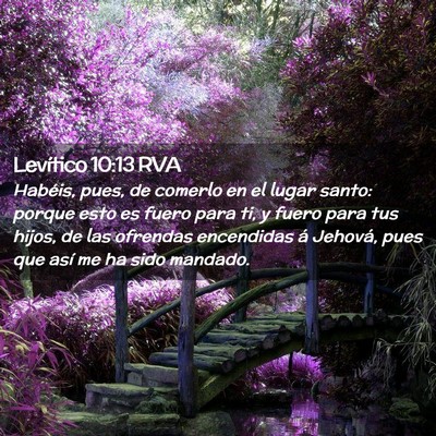 Picture 02 - Levítico 10:13 RVA - Habéis, pues, de comerlo en el lugar santo: - Bible Verse Picture