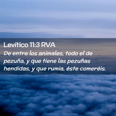 Picture 02 - Levítico 11:3 RVA - De entre los animales, todo el de pezuña, y que - Bible Verse Picture