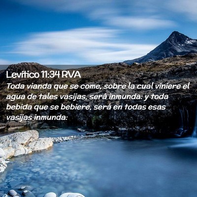 Picture 02 - Levítico 11:34 RVA - Toda vianda que se come, sobre la cual viniere el - Bible Verse Picture