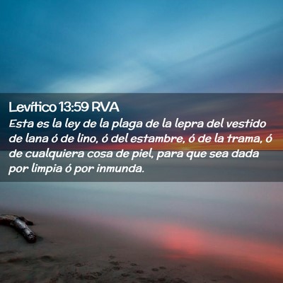 Picture 02 - Levítico 13:59 RVA - Esta es la ley de la plaga de la lepra del - Bible Verse Picture