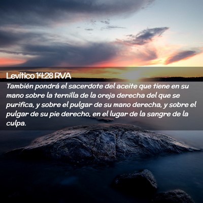 Picture 02 - Levítico 14:28 RVA - También pondrá el sacerdote del aceite que - Bible Verse Picture