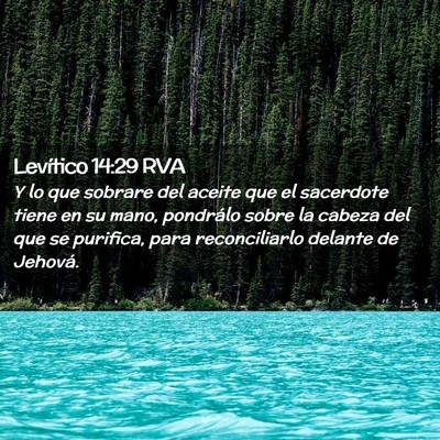 Picture 02 - Levítico 14:29 RVA - Y lo que sobrare del aceite que el sacerdote - Bible Verse Picture