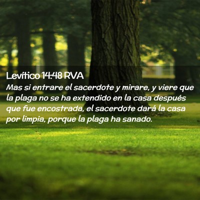 Picture 02 - Levítico 14:48 RVA - Mas si entrare el sacerdote y mirare, y viere que - Bible Verse Picture