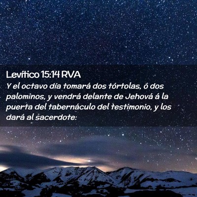 Picture 02 - Levítico 15:14 RVA - Y el octavo día tomará dos tórtolas, ó dos - Bible Verse Picture