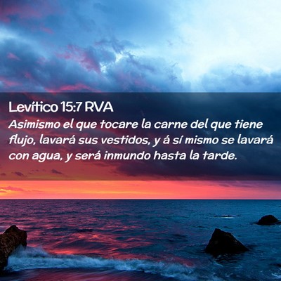 Picture 02 - Levítico 15:7 RVA - Asimismo el que tocare la carne del que tiene - Bible Verse Picture