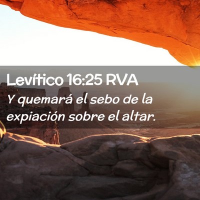 Picture 02 - Levítico 16:25 RVA - Y quemará el sebo de la expiación sobre el - Bible Verse Picture