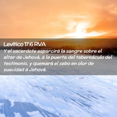 Picture 02 - Levítico 17:6 RVA - Y el sacerdote esparcirá la sangre sobre el - Bible Verse Picture