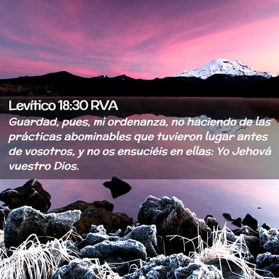 Picture 02 - Levítico 18:30 RVA - Guardad, pues, mi ordenanza, no haciendo de las - Bible Verse Picture