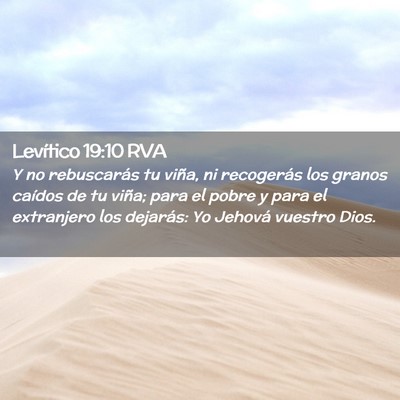 Picture 02 - Levítico 19:10 RVA - Y no rebuscarás tu viña, ni recogerás los - Bible Verse Picture