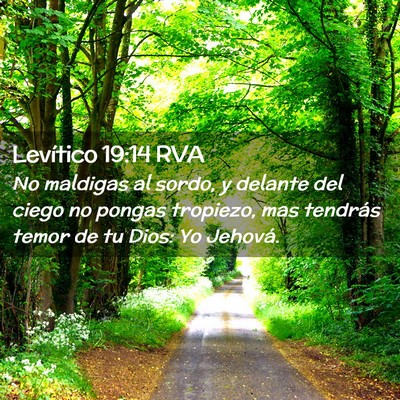 Picture 02 - Levítico 19:14 RVA - No maldigas al sordo, y delante del ciego no - Bible Verse Picture