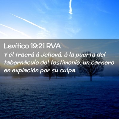 Picture 02 - Levítico 19:21 RVA - Y él traerá á Jehová, á la puerta del - Bible Verse Picture