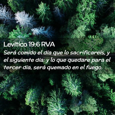 Picture 02 - Levítico 19:6 RVA - Será comido el día que lo sacrificareis, y el - Bible Verse Picture
