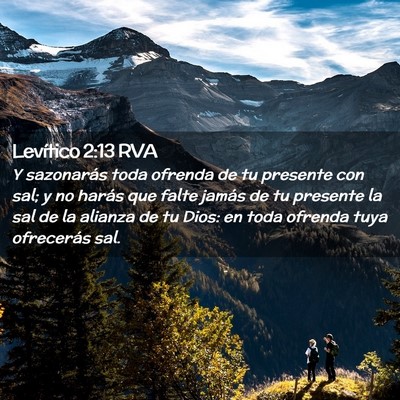 Picture 02 - Levítico 2:13 RVA - Y sazonarás toda ofrenda de tu presente con sal; - Bible Verse Picture