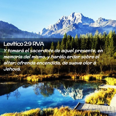 Picture 02 - Levítico 2:9 RVA - Y tomará el sacerdote de aquel presente, en - Bible Verse Picture