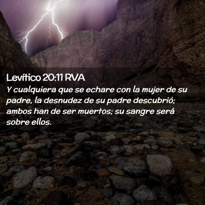 Picture 02 - Levítico 20:11 RVA - Y cualquiera que se echare con la mujer de su - Bible Verse Picture
