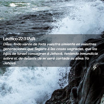 Picture 02 - Levítico 22:3 RVA - Diles: Todo varón de toda vuestra simiente en - Bible Verse Picture