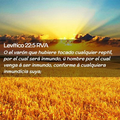 Picture 02 - Levítico 22:5 RVA - O el varón que hubiere tocado cualquier reptil, - Bible Verse Picture