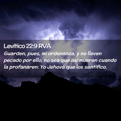 Picture 02 - Levítico 22:9 RVA - Guarden, pues, mi ordenanza, y no lleven pecado - Bible Verse Picture