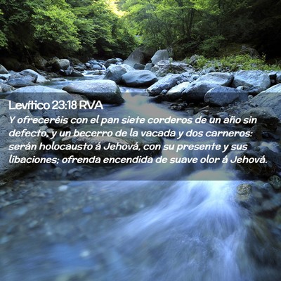 Picture 02 - Levítico 23:18 RVA - Y ofreceréis con el pan siete corderos de un - Bible Verse Picture