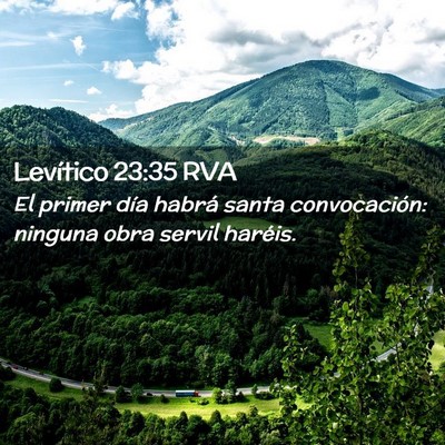 Picture 02 - Levítico 23:35 RVA - El primer día habrá santa convocación: ninguna - Bible Verse Picture