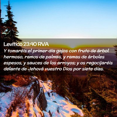Picture 02 - Levítico 23:40 RVA - Y tomaréis el primer día gajos con fruto de - Bible Verse Picture