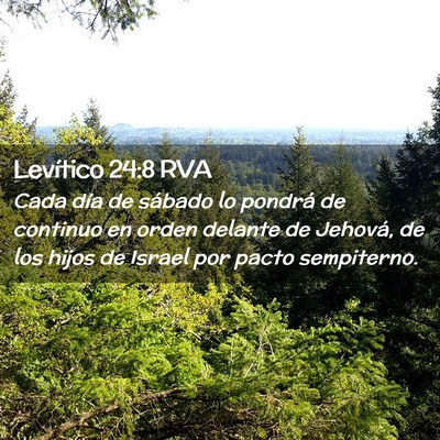 Picture 02 - Levítico 24:8 RVA - Cada día de sábado lo pondrá de continuo en - Bible Verse Picture