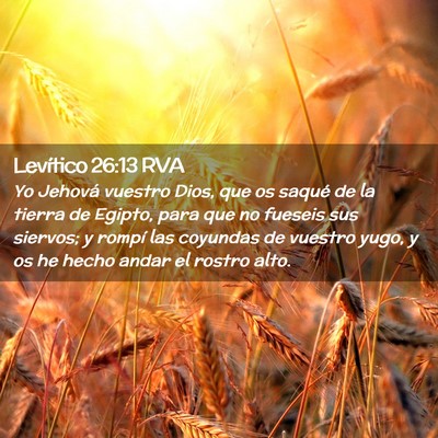 Picture 02 - Levítico 26:13 RVA - Yo Jehová vuestro Dios, que os saqué de la - Bible Verse Picture