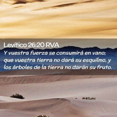 Picture 02 - Levítico 26:20 RVA - Y vuestra fuerza se consumirá en vano; que - Bible Verse Picture