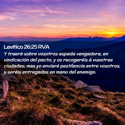 Picture 02 - Levítico 26:25 RVA - Y traeré sobre vosotros espada vengadora, en - Bible Verse Picture