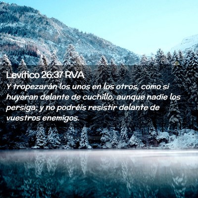 Picture 02 - Levítico 26:37 RVA - Y tropezarán los unos en los otros, como si - Bible Verse Picture