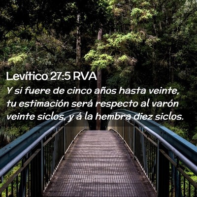Picture 02 - Levítico 27:5 RVA - Y si fuere de cinco años hasta veinte, tu - Bible Verse Picture