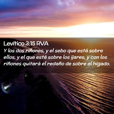 Picture 02 - Levítico 3:15 RVA - Y los dos riñones, y el sebo que está sobre - Bible Verse Picture