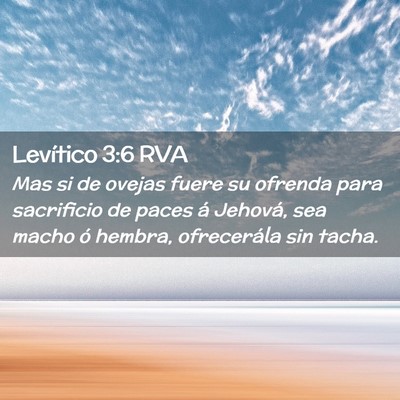 Picture 02 - Levítico 3:6 RVA - Mas si de ovejas fuere su ofrenda para sacrificio - Bible Verse Picture